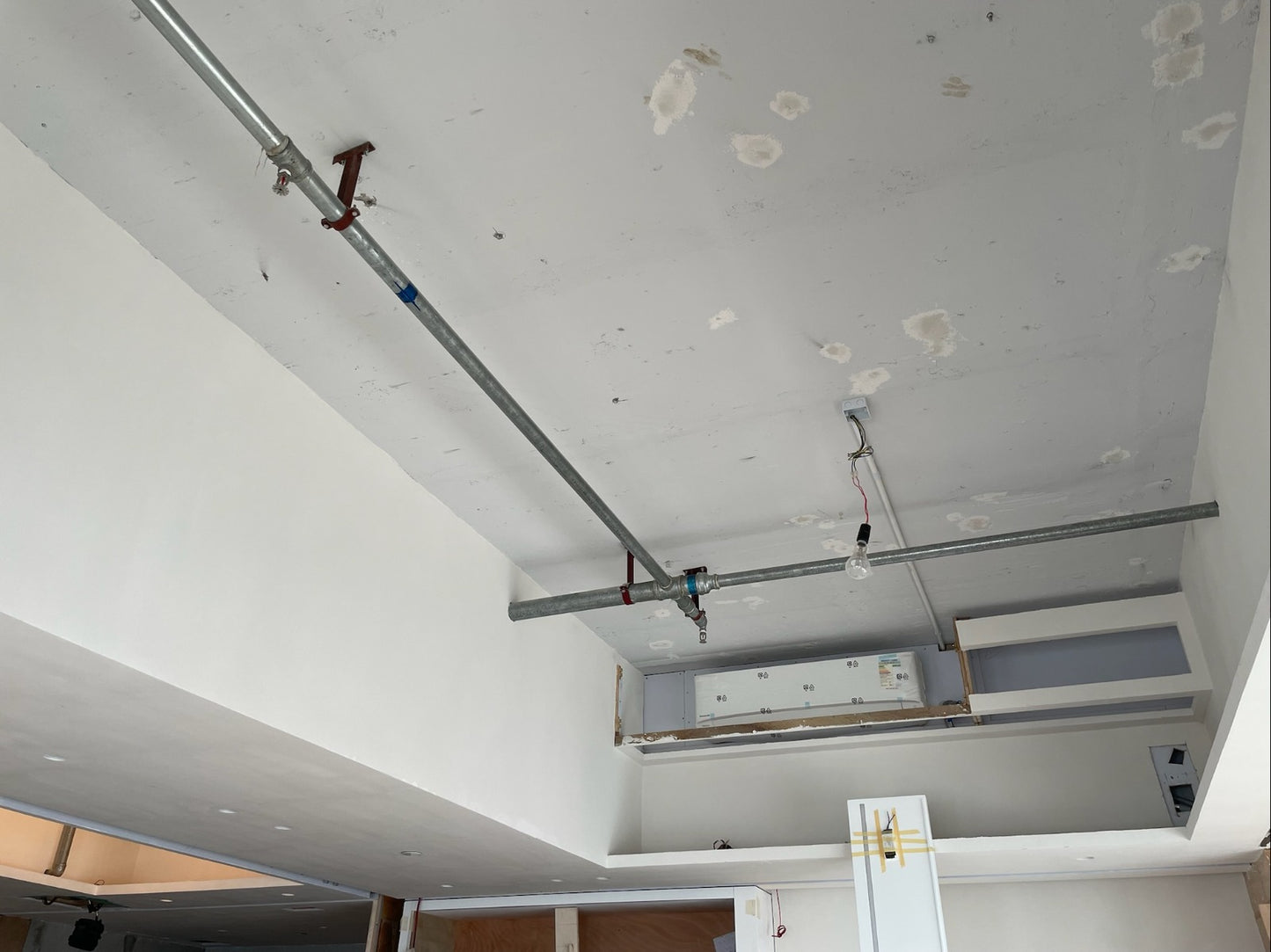 New installation of fire sprinkler head project